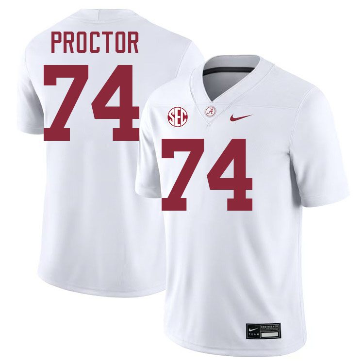 #74 Kadyn Proctor Alabama Jersey,University Of Alabama Crimson Tide Football Jersey,Uniforms-White